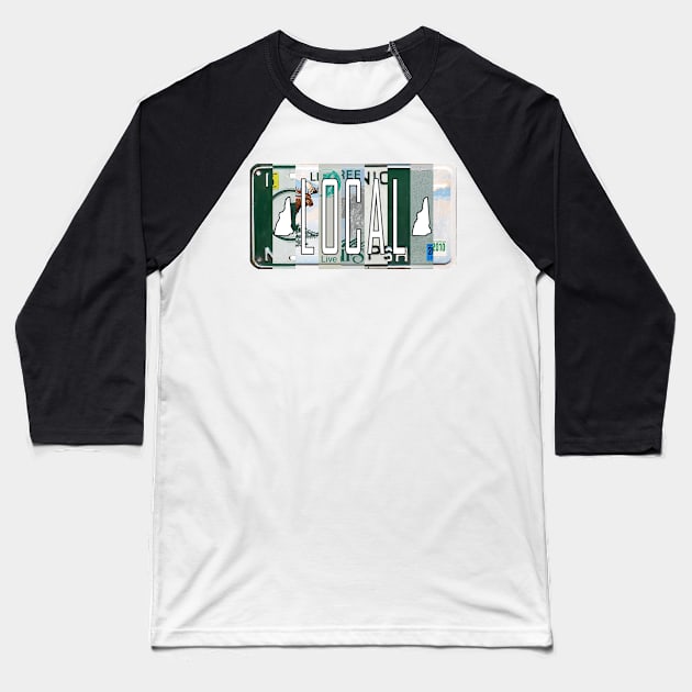 New Hampshire Local License Plates Baseball T-Shirt by stermitkermit